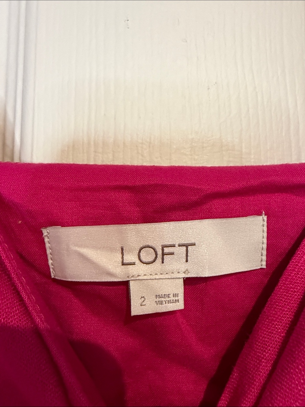 LOFT Hot Pink Linen Dress - Picture 2 of 6